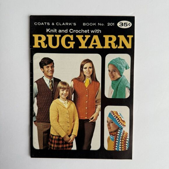 Coats & Clark Other - Vtg 70s Coats & Clark's Rug Yarn Book 201 Knit & Crochet Patterns Rug Hanger